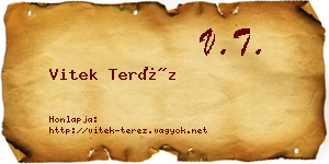 Vitek Teréz névjegykártya